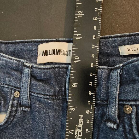 William Rast Junior Women Frayed Hem Wide Leg Crop Jeans Dark Wash Size 24 - Picture 12 of 13